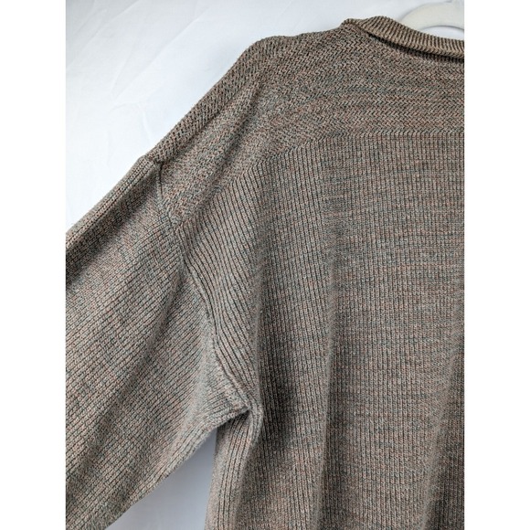 Vtg Cabelas Mens Knit Pullover Sweater Brown Button Long Sleeve XL Heavyweight - Picture 9 of 10